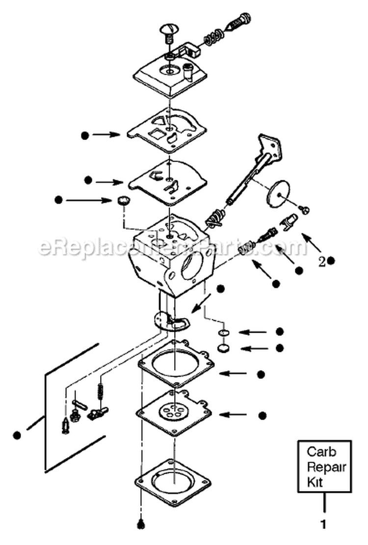 Page B Diagram and Parts List for XT20T  Weed Eater Trimmer